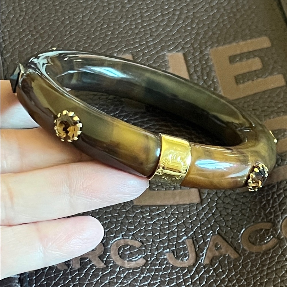 MARC JACOBS Chocolate Brown Lucite Embellished Bangle